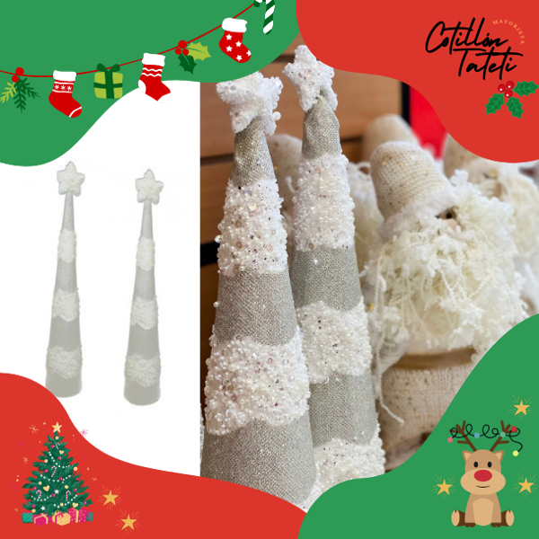 Producto - ARBOL CONO ESTRELLA BLANCO MEDIANO - 45X11X11