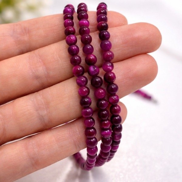 Producto - Collar ojo de tigre fucsia
