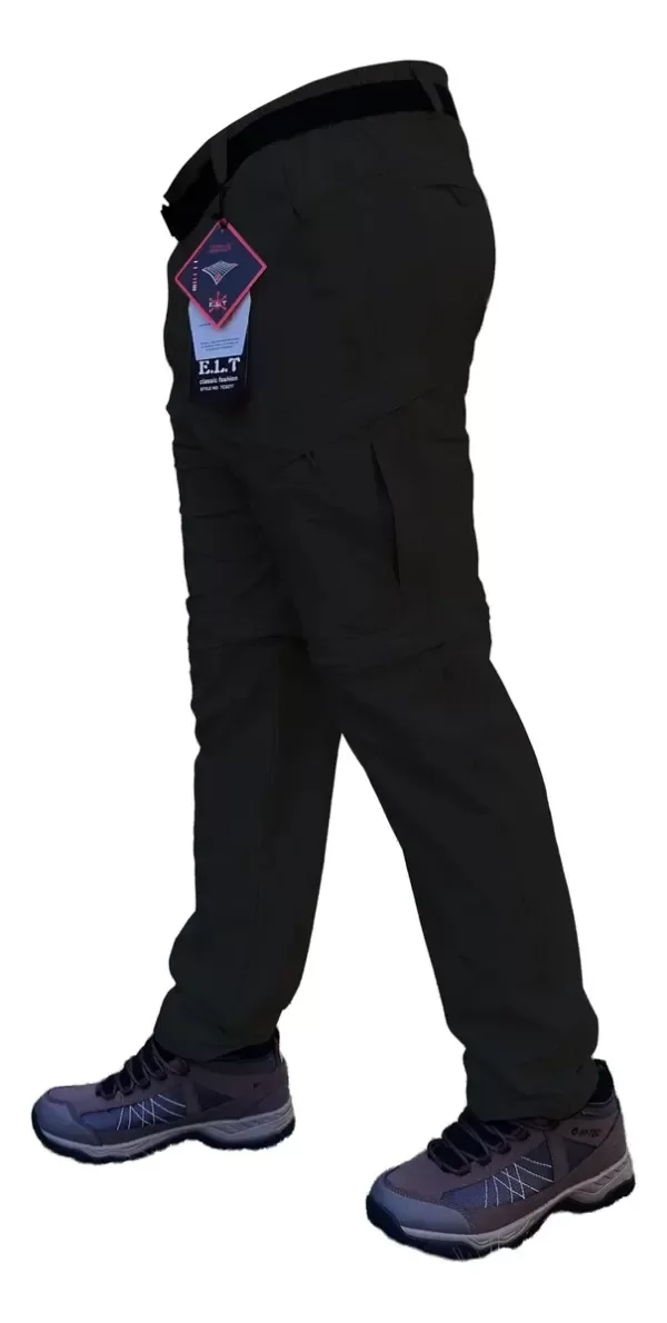 Pantalón desmontable 2 en 1 secado rápido negro — imagen 2