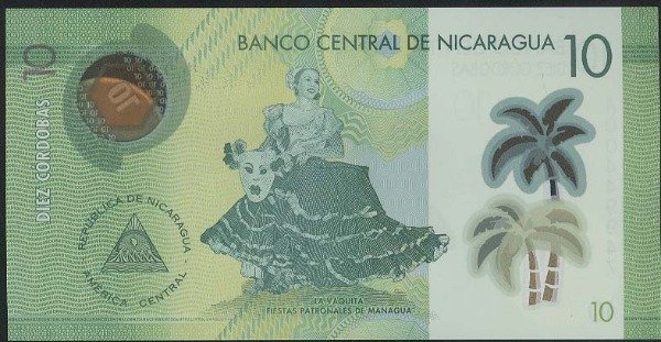 Producto - Nicaragua [P209] 10 Cordobas 2014. Billete Plastico. UNC