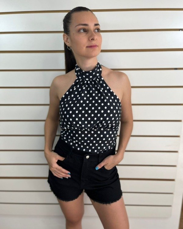 Producto - TOP HALTER LYCRA DE LUNARES - 0