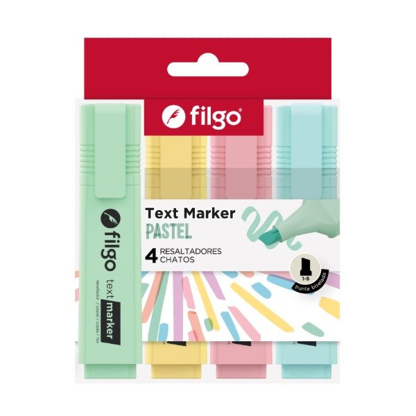 Producto - Resaltador chato Text Marker x4 pastel