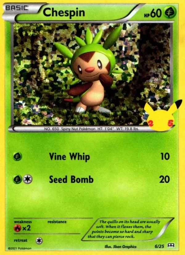 Producto - Chespin (6/25) HOLO [McDonald's 25th Anniversary]