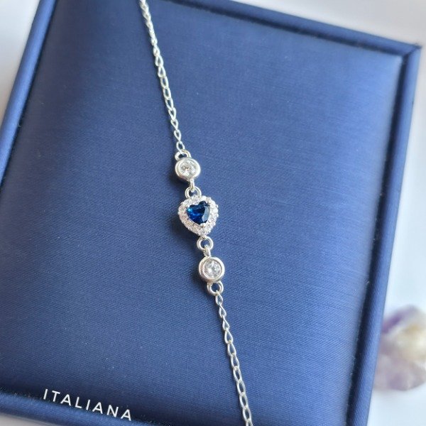 Producto - Pulsera italiana corazón azul