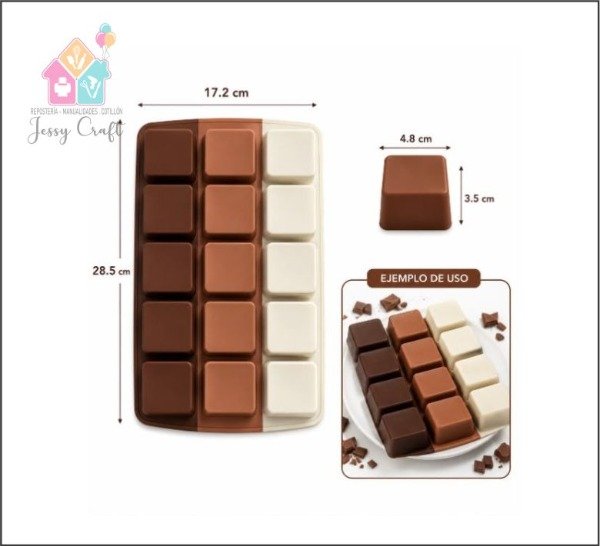 Producto - Molde de silicona - Cuadrados x 15