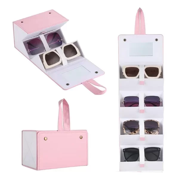 Producto - Caja Plegable de Viaje para Lentes Organizador de 4 Compartimentos