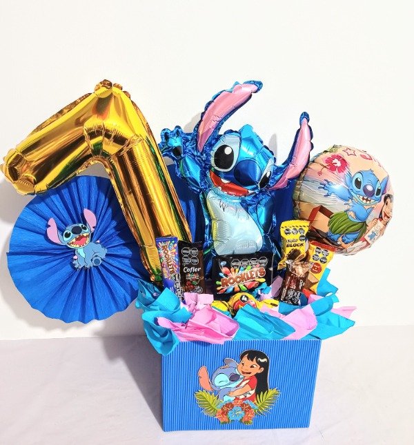 Producto - Arreglo de globos y golosinas Stitch
