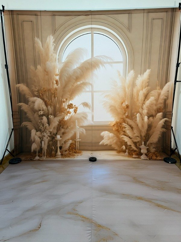 Producto - Boho - Ventanal con Pampas y velas - 290 x 500 m