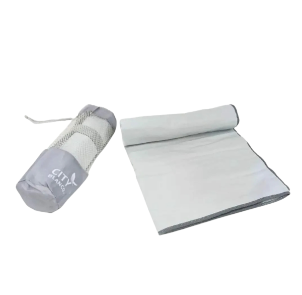 Producto - Toallón de secado rápido City Blanco liso gris claro