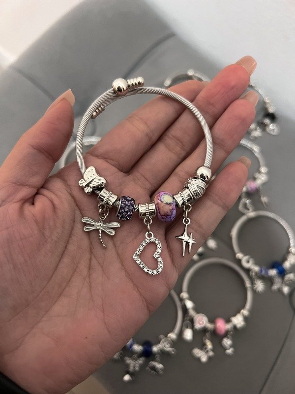 Producto - Pulsera charms tipo Pandora lila