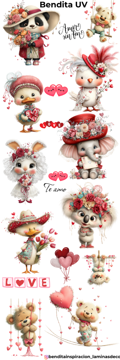 Producto - Bendita UV Animalitos con tonalidades en rojo