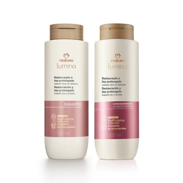 Producto - Restauración y liso prolongado: shampoo y acondicionador - Lumina