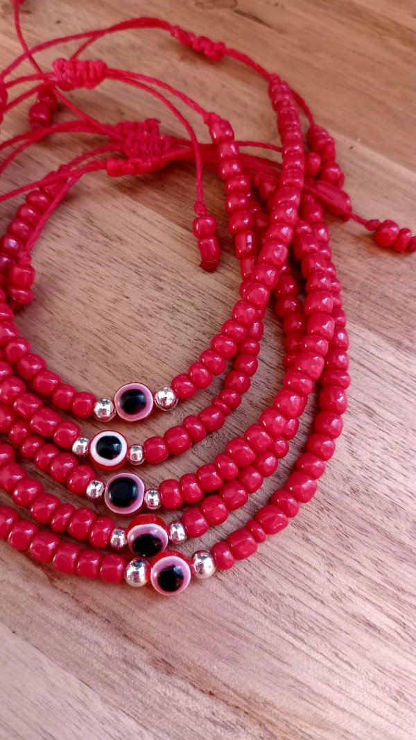 Producto - Pulsera regulable nazar - rojo/rojo