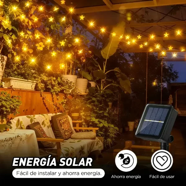 Producto - Guirnalda 80led Luz Solar Flor Cerezo 10mts Exterior Navidad - 3