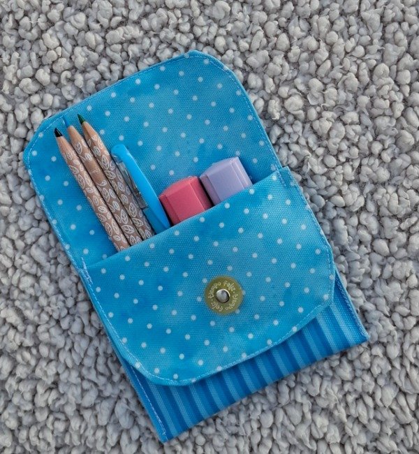 Producto - Salvabolsillo Lunares y Rayas Celeste