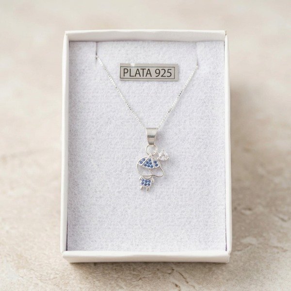 Producto - Conjunto Nene Azul con Brilito -Plata 925 - 1