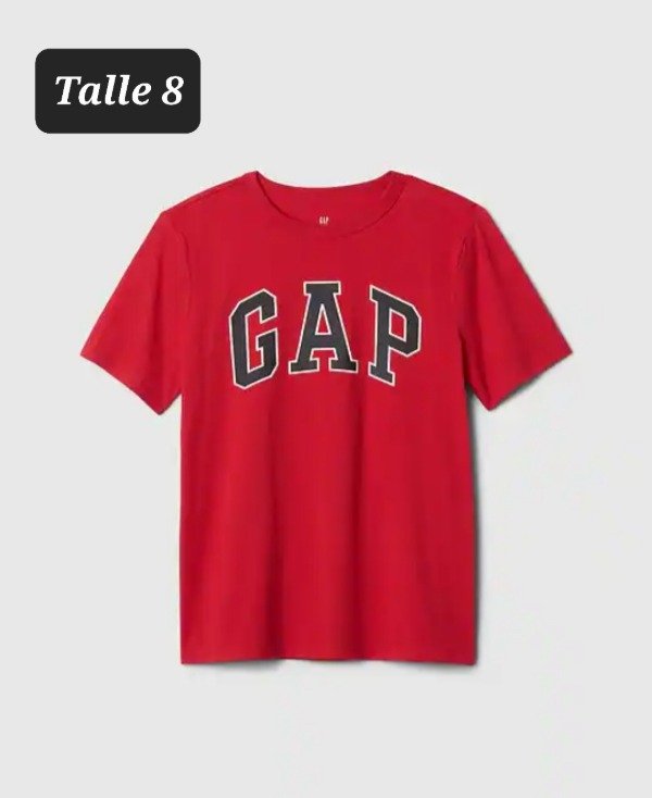 Remera manga corta gap talle 8 roja