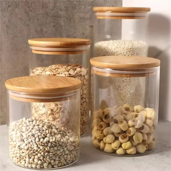 Producto - Frasco de vidrio con tapa de bambú - 800 ml