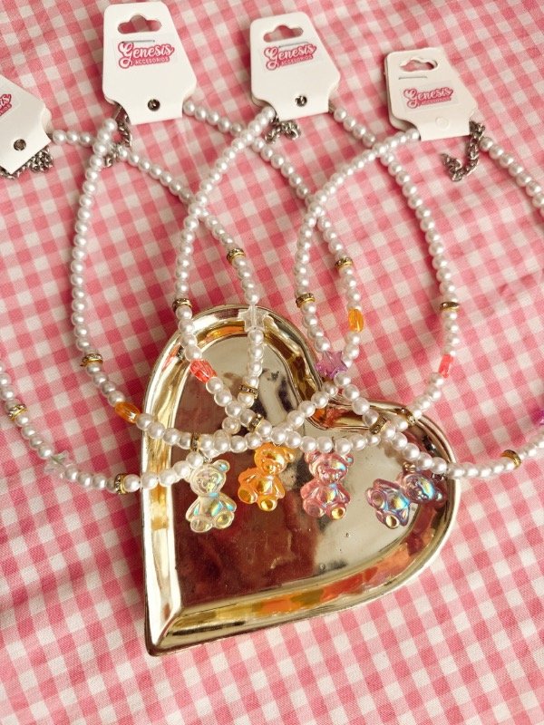 Producto - Collar Osito Gummy Holografico (elegir color)