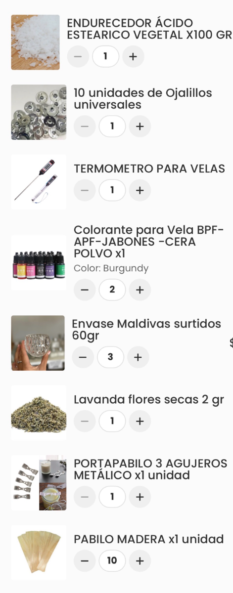Producto - KIT ULTRA COMPLETO PARA VELAS  AROMÁTICAS - 1