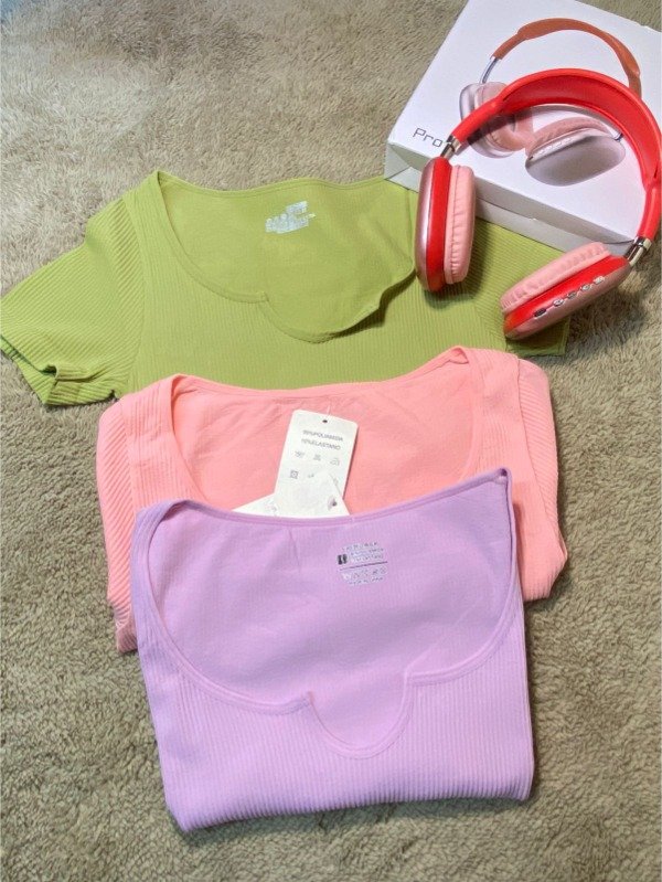 Producto - Remeras crop de colores pastel