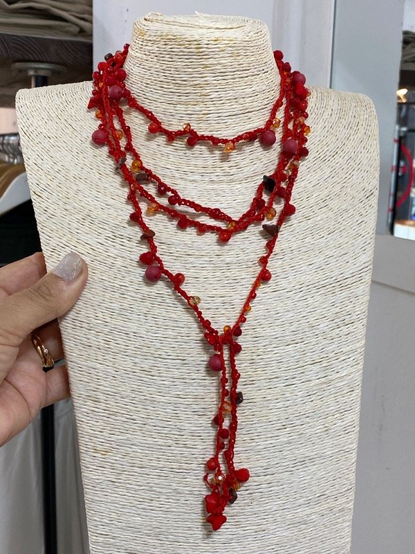 Producto - Collar Mil vueltas rojo