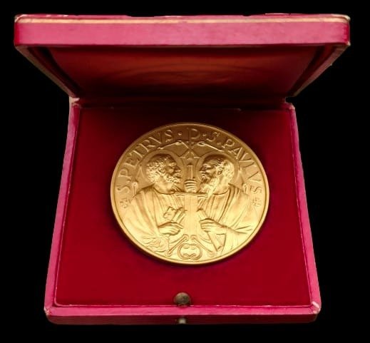 Producto - Medalla Oficial de la Santa Sede / Pontificado Papa Pablo VI (Oro electrolítico)
