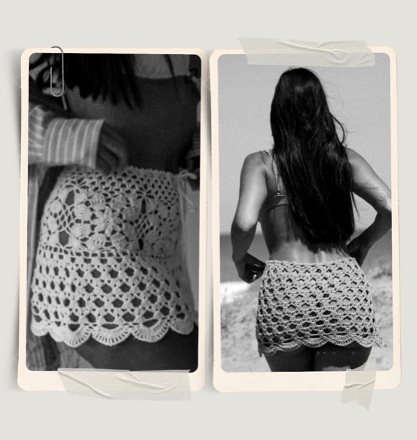 Producto - 2 GUÍAS para tejer. // MINI FALDA CALADA + PAREO.