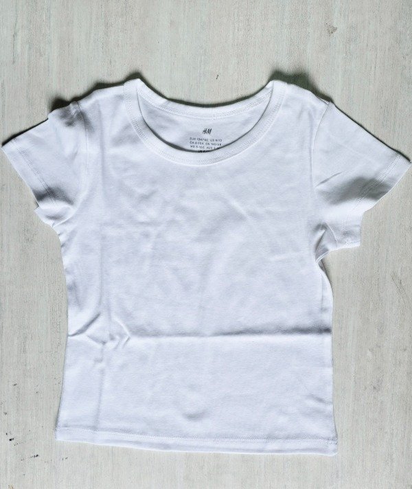 Remera manga corta HyM talle 14+ off white