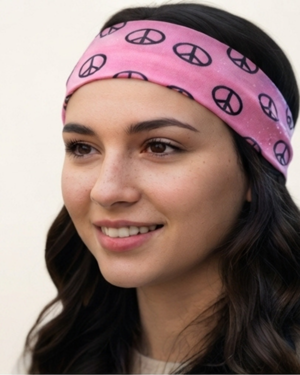 Producto - Vincha Bandana Algodon Y Spandex Simbolo De La Paz Mujer - 4