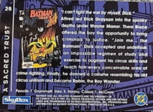 Producto - 1994 SkyBox Batman: Saga of the Dark Knight #28 - Dynamic Duo, A Sacred Trust - 1