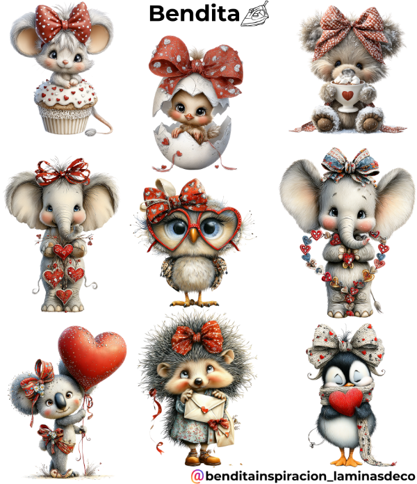 Producto - Bendita Plancha Animalitos en blanco y rojo