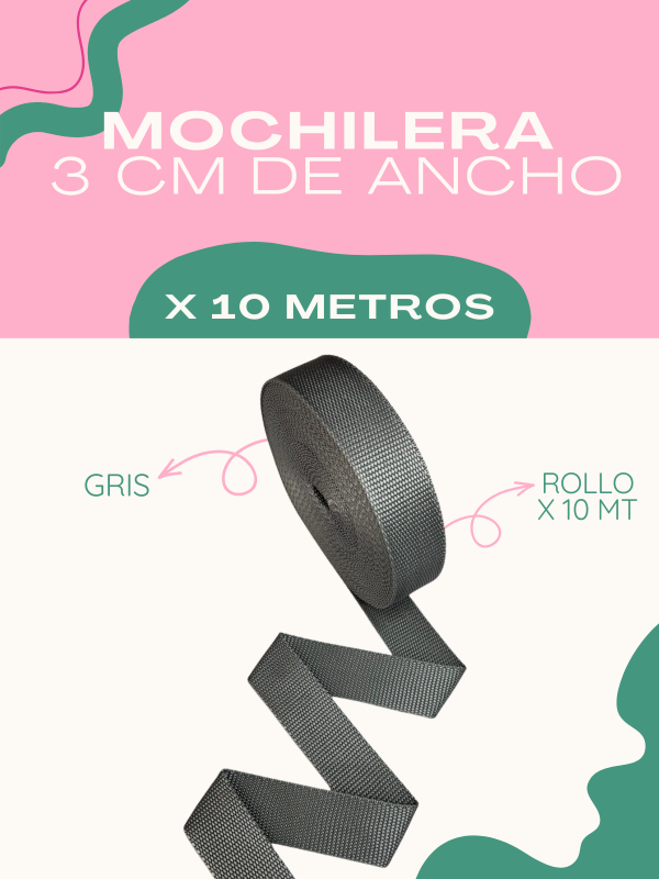 Producto - MOCHILERA X 10 MTS - Gris