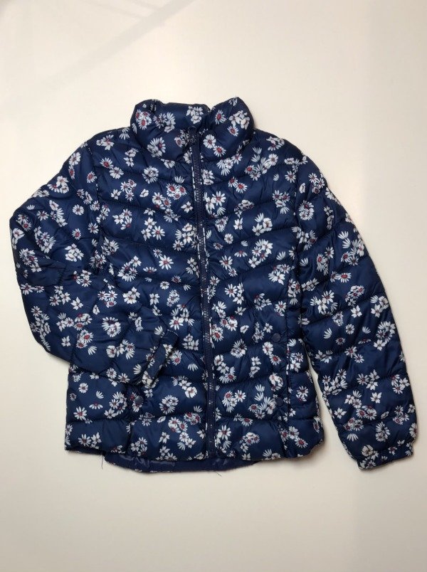 Producto - Campera azul con flores blancas rojo Zara 8 años - 1