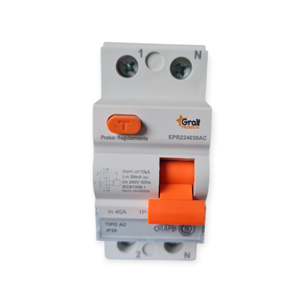 Producto - Interruptor Diferencial 1P+N 40A 30mA 10kA Gralf