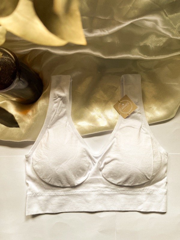 Producto - Corpiño deportivo liso BLANCO Talle XL/XXL - 0