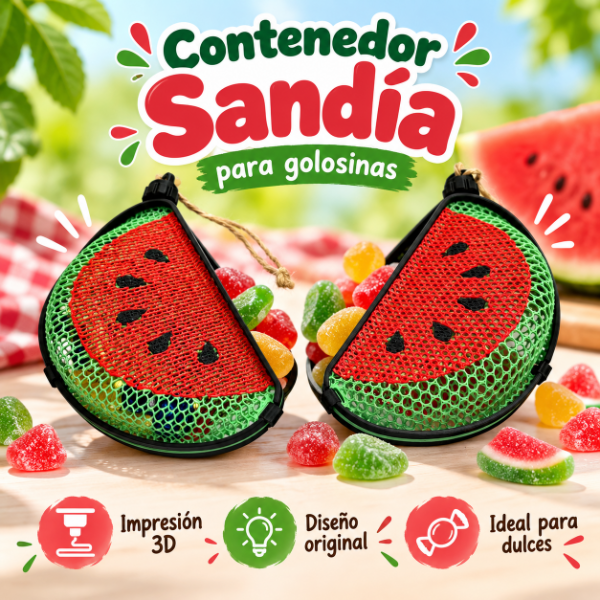 Producto - Contenedor de Golosinas Sandia 3D