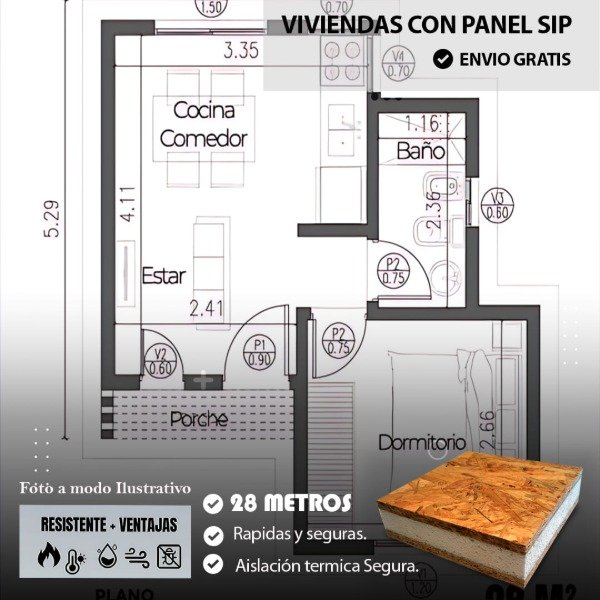 Producto - Casa Obra Gris de 28 metros "Proyectos a medida, precios imbatibles."
