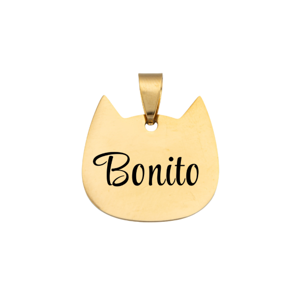 Producto - Chapita Personalizable Gato Dorado - Nombre - 0