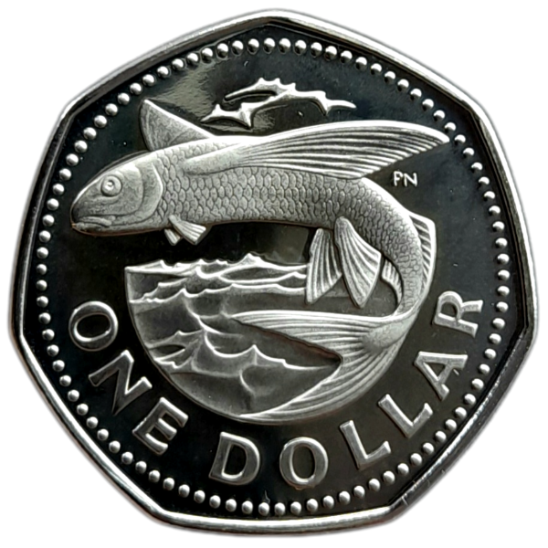 Producto - Barbados PROOF 1 Dólar 1973 Pez volador (97.000) Km#14.1 Unc