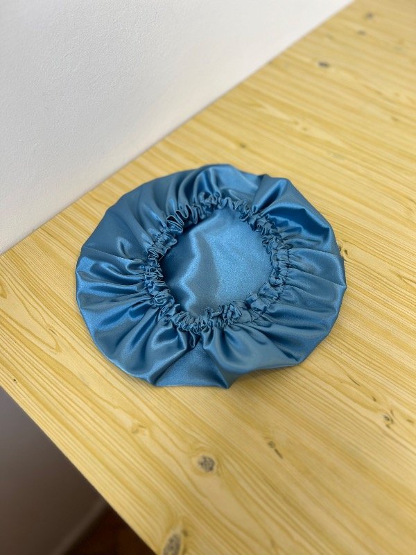Producto - Cofia de satén azul aero - 0