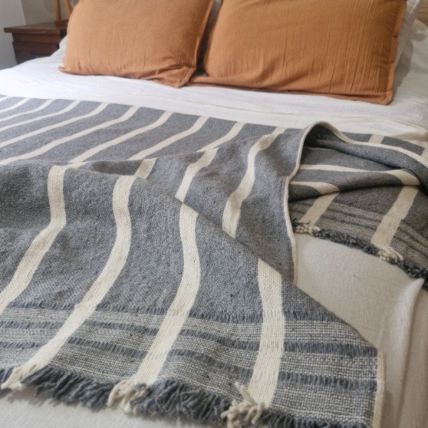 Producto - Manta Nativa Gris Bastón Tiza - 2