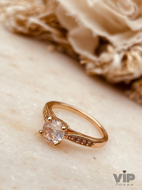 Producto - Anillo Michelle Cubics Baño Oro 18K