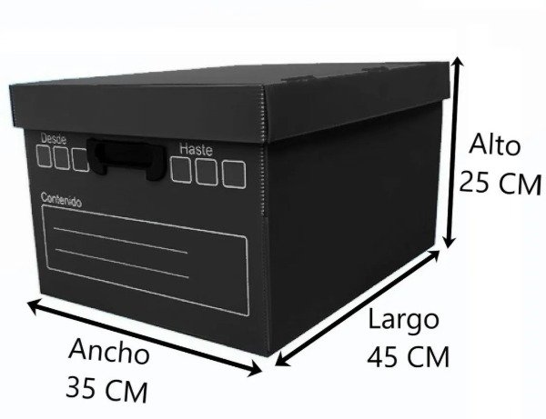 Producto - CAJA AMERICANA PLÁSTICA THE PEL 35x45x25cm negra