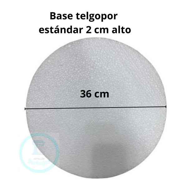 Producto - Base Telgopor Estándar 36 cm - altura 2 cm - x1