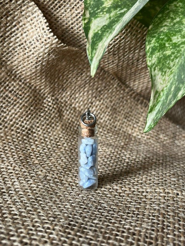 Producto - Dije botella - Cuarzo Azul