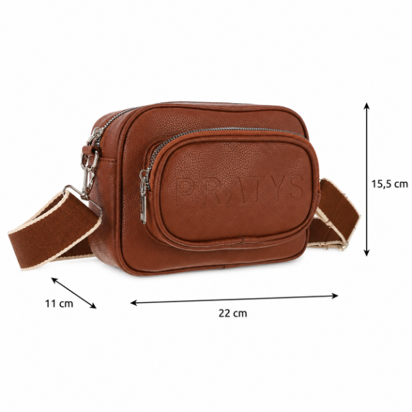 Producto - BANDOLERA JUNO RECTANGULAR CON DOBLE CIERRE Y CORREA ANCHA REGULABLE 22 CM - 4