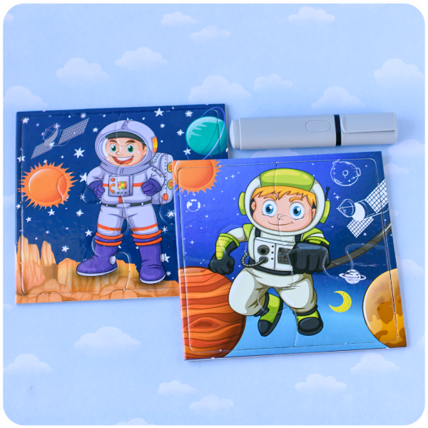Producto - Set de 2 Rompecabezas - 4 Piezas - Astronautas