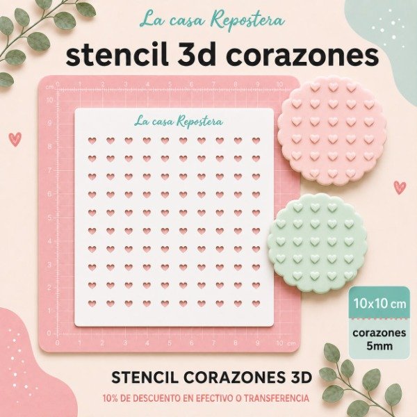 Producto - STENCIL CORAZON 3D 10cm x 10cm