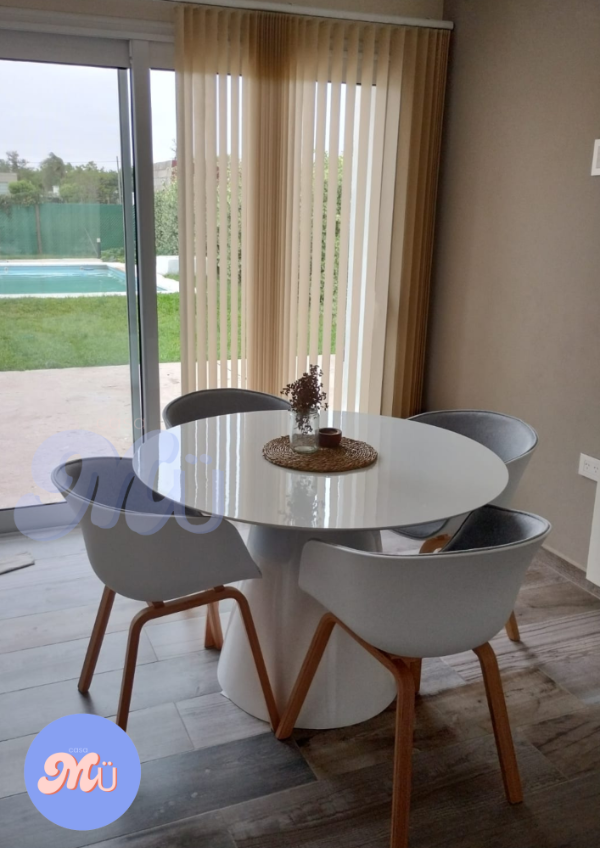 Producto - Mesa de Comedor 100 diam CONO - Fibra de vidrio BLANCA